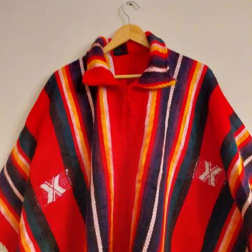 Poncho Ruana De Lana De Alpaca Llama Andina