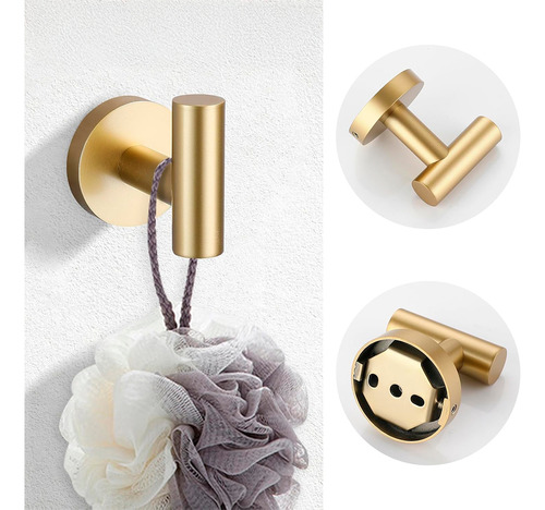 Perchero Gold Percha Gancho Para Baño De Acero Inoxidable Color Dorado