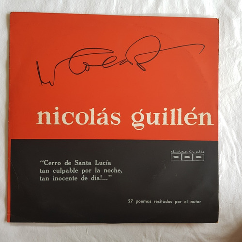 Nicolás Guillen 27 Poemas Recitados Por Autor Vinilo / Kktus