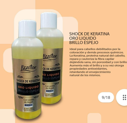 Oro Liquido Shock De Keratina Brillo Espejo Lizzotoon