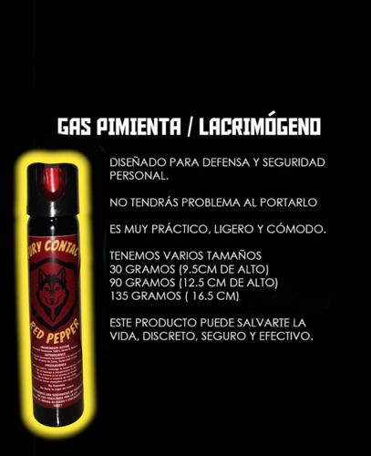 Gas Lacrimogeno Anti Robos 135 Gr. Paquete De 3 Pzs
