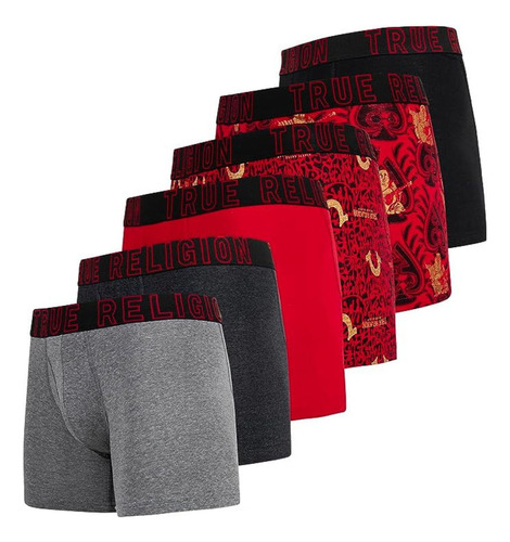 Boxers Briefs True Religion 100% Algodón Paquete X 6 - Rojo