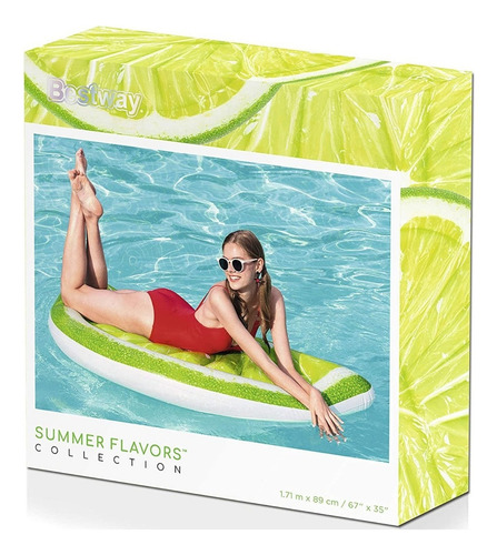 Colchoneta Inflable Pileta Media Lima 171x89cm Bestway 43246