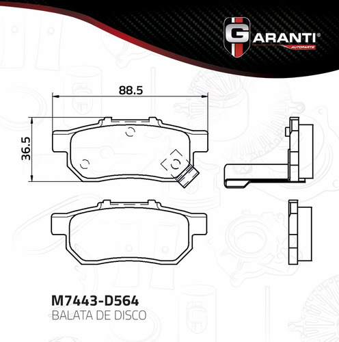 Balata Trasera Disco Honda City 2010 - 2013