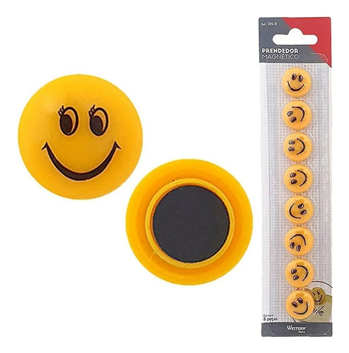 Prendedor Magnetico 8 Peças Western Dn-9 Cor Amarelo Smile