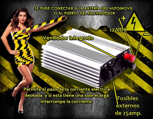 Inversor D/corriente 1200w Conecta Todo Lo Quieras A Tu Auto