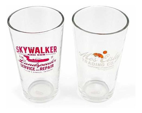 Star Wars 16 Oz Pint Glass 2-piece Set - Includes Mos Eisley