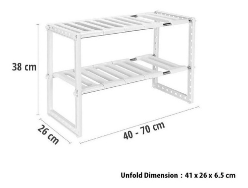 Imagen 3 de 7 de Estante Ajustable Organizador Multiuso Cocina Baño Closeth
