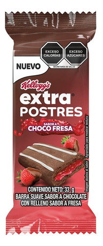 Barra suave Kellogg's ® extra postre chocolate con relleno sabor fresa 1 caja con 60 pieza 33 gr cada unidad