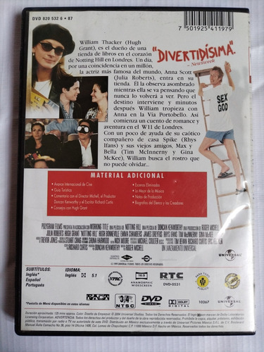 Un Lugar Llamado Notting Hill Julia Ropelícula Dvd Original (Usado)
