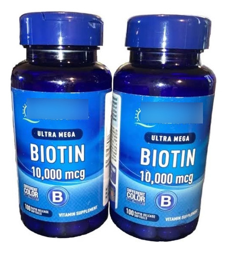 Biotina 10,000 Mcg Ultra Mega Puritans Pride 100 Softgels