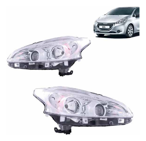 Par Farol Peugeot 208 2012 13 14 15 16 Elétrico Com Led Drl