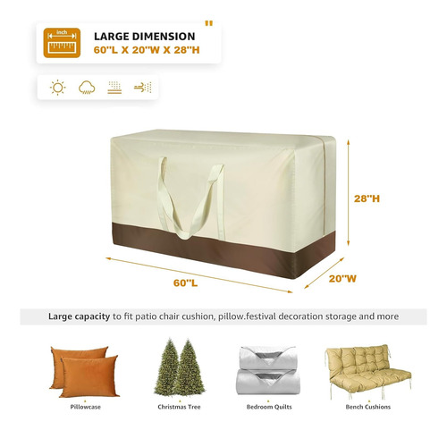 Bolsas De Almacenamiento Para Cojines De Patio, 420d, Imperm