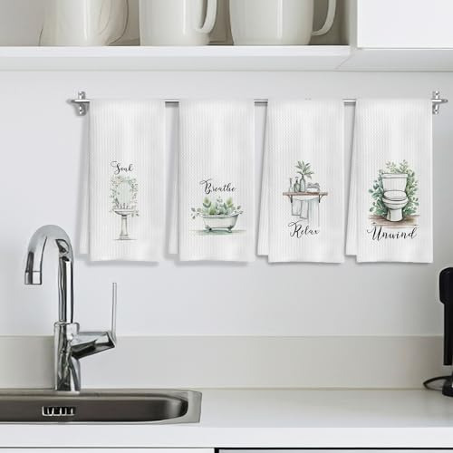 Set De 4 Toallas De Mano Para Baño Botánico Bohemio, Toalla