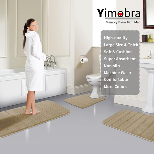 Alfombra De Bano Yimobra Camel, Espuma Viscoelastica, 92 ...