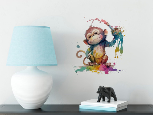 Adorables Calcomanías De Pared De Mono De Mono Para Bebés,