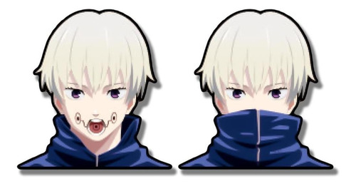 Sticker 3d 2x1 Toge Inumaki Salmón Sake Jujutsu Kaisen