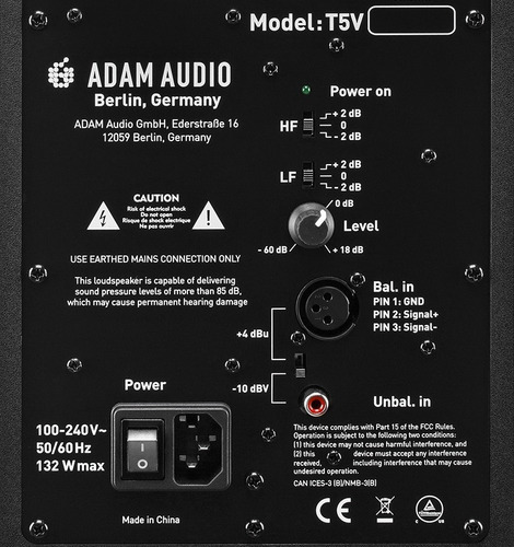 Imagen 8 de 10 de Combo Monitores Activos Adam Audio T5v 5 Campo Cercano Par