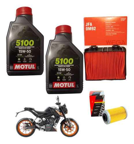 Kit Service Ktm Duke 200 390 2019 ---  Motul + Wega