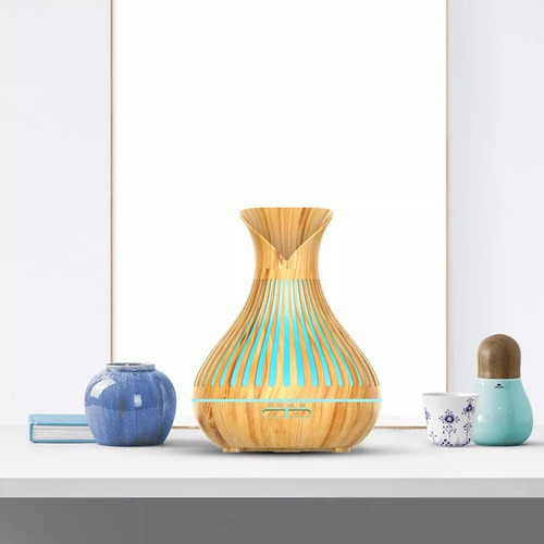 Humidificador Madera Led 500 Ml Difusor Aromas Control Ultra