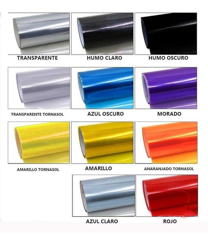 Imagen 3 de 4 de Pelicula Para Faros Y Calaveras Tipo Lamin-x Varios Colores