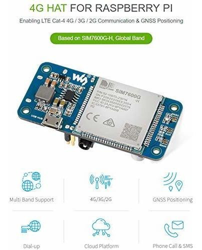 Módulo Sim7600g-h 4g Hat Para Raspberry Pi Y Pc, Compatible