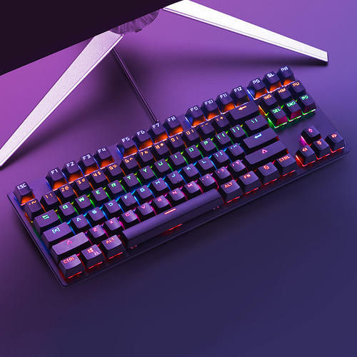 Teclado Mecânico Com Fio De 87 Teclas Com Luz De Fundo