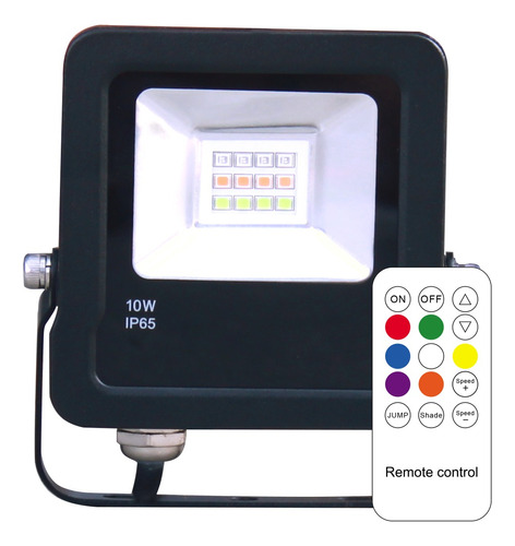 Reflector Fullwat Led 10w Rgb Multicolor Color de la carcasa Negro