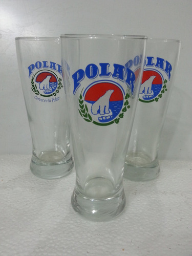 Vasos  De Cerveza Polar  Set De 3 Uds -  De Coleccion