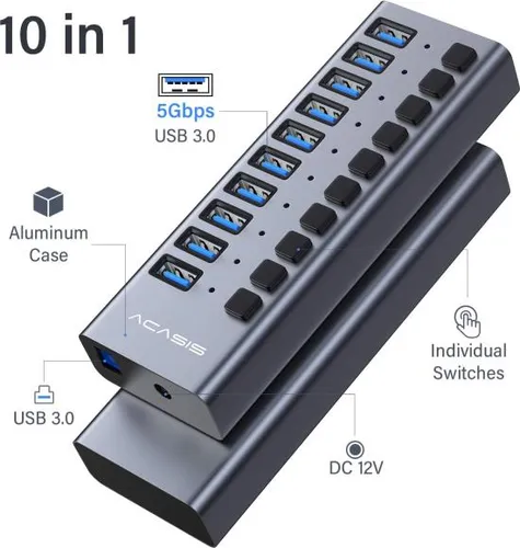 Hub Usb 3.0 Acasis: Concentrador Alimentado Para Datos