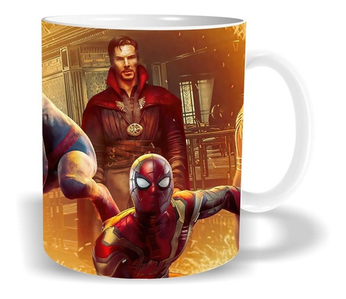 Taza Spiderman Cerámica Personalizada - Con Tu Logo Blanco