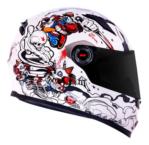 Capacete Ls2 Ff358 Crazy Clown Branco