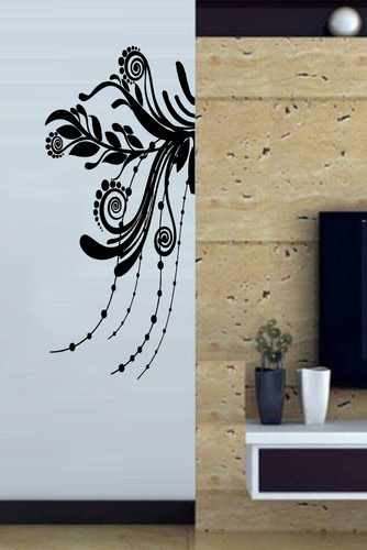 Vinilo Pared Flores Lateral Wall Sticker