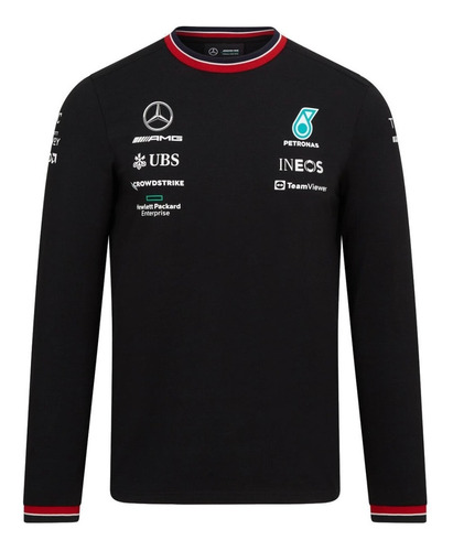 Imagen 3 de 9 de Playera Mercedes F1 Manga Larga Russell / Hamilton Auténtica