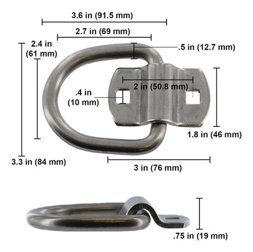 Anillo En D De Amarre De 251 Con Soporte De Montaje