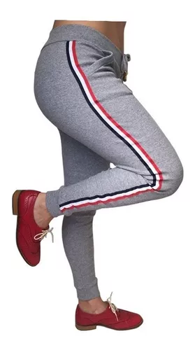 Calça Feminina Estilo Moletom Legging Ribana Listra Jogger!