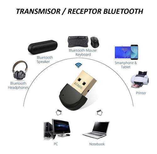 Adaptador Receptor Bluetooth 4.0 Usb2.0 Plug And Play.