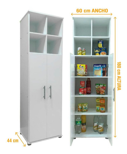 Despensero 2 Puertas 1.80m Multifuncion Organizador Cocina @