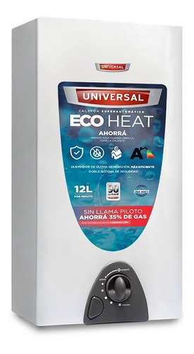 Imagen 1 de 2 de Calefón Universal 12l Csu-126 Gn Instant Power S/piloto Pp