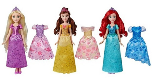 Princesas Ariel O Sirenita  Rapunzel Y Bella Set De Tres 