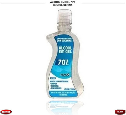 Álcool Em Gel 70% P/ Higieniar Lavar Passar Na Mão 5 Udds