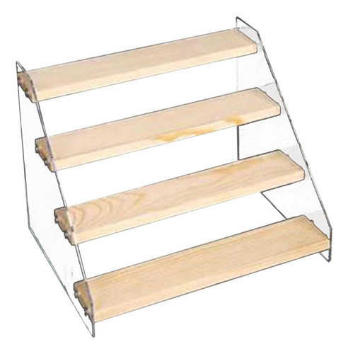 Expositor De Madera Con Soporte De Acrílico 4 Capas