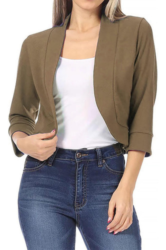 Chaqueta En Forma De W Coat Formal De Manga Media Para Mujer