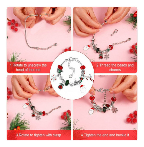 Set De Bisutería, Regalos De Navidad, 2 Pulseras Infantiles