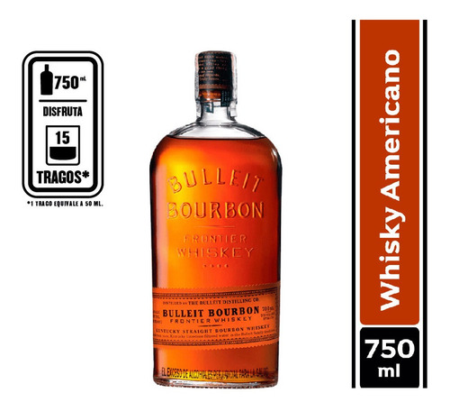 Whisky Bulleit Bourbon X750ml - mL a $200