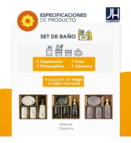 Imagen 6 de 8 de Juego De Baño 4 Pcs Dispensador Organizador Decoracion M-3