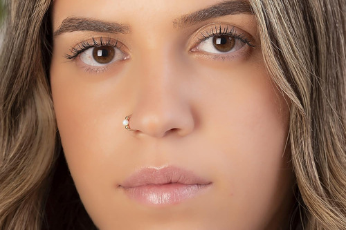 Piercings Falsos De Nariz 14k Oro Lleno Falso Aro De Na...