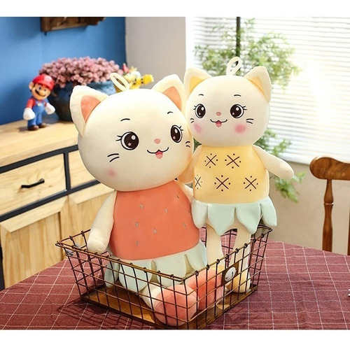 Peluche Cojin Felpa Gato Gatito Neko Kawaii 34cm