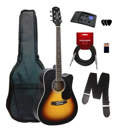 Violão Giannini Elétrico Gsf1 Gnf1 Gdc1 Kit Bag E Acessórios