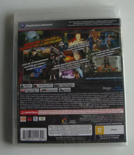 NARUTO SHIPPUDEN: ULTIMATE NINJA STORM GENERATIONS PS3 NOVO LACRADO